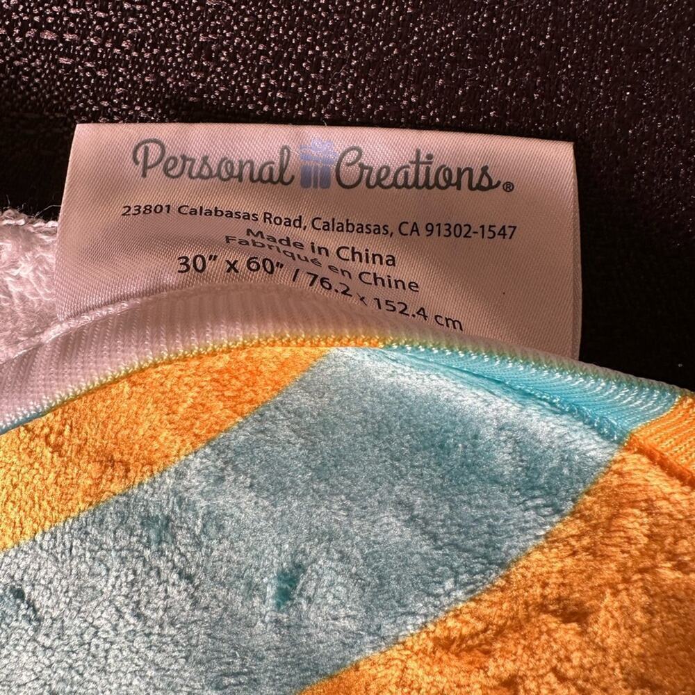 Personal Creations Beach Towel - ZACK ordered wrong spelling! NWT - Picture 4 of 4